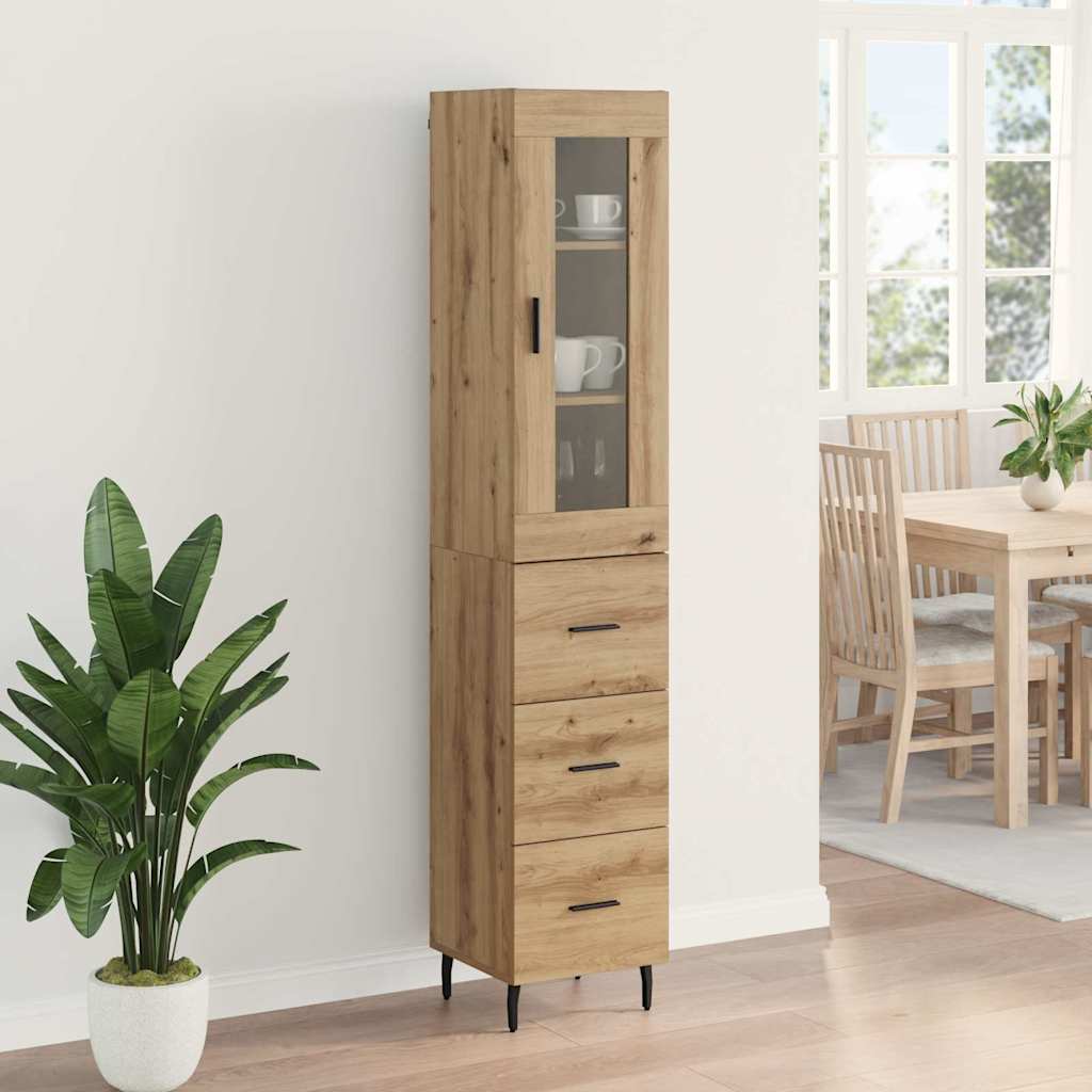 Highboard Artisan-Eiche 34,5 x 34 x 180 cm Holzwerkstoff