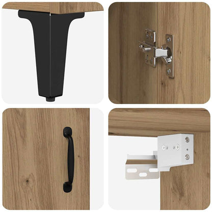 Highboard Artisan-Eiche 69,5 x 34 x 180 cm Holzwerkstoff