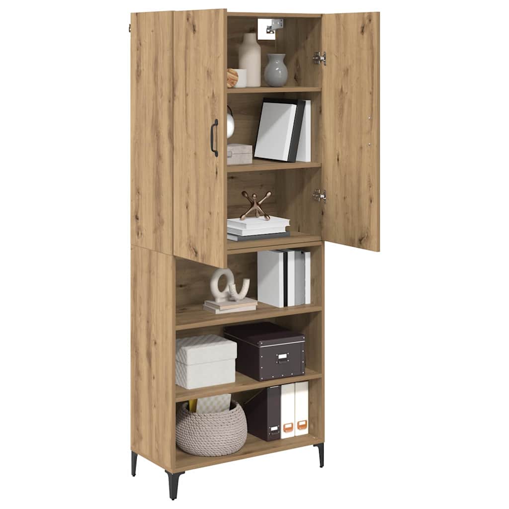 Highboard Artisan-Eiche 69,5 x 34 x 180 cm Holzwerkstoff