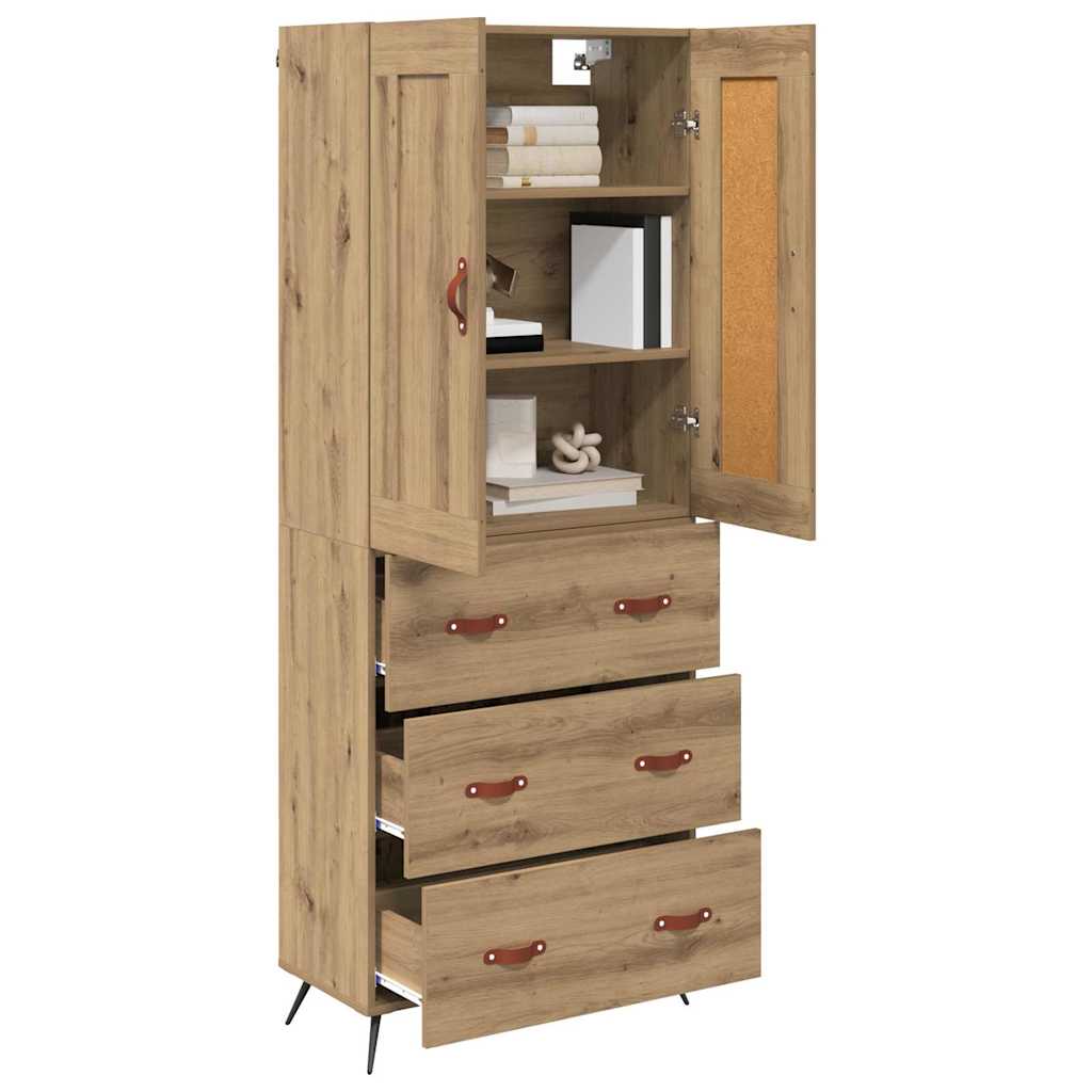 Highboard Artisan-Eiche 69,5 x 34 x 180 cm Holzwerkstoff