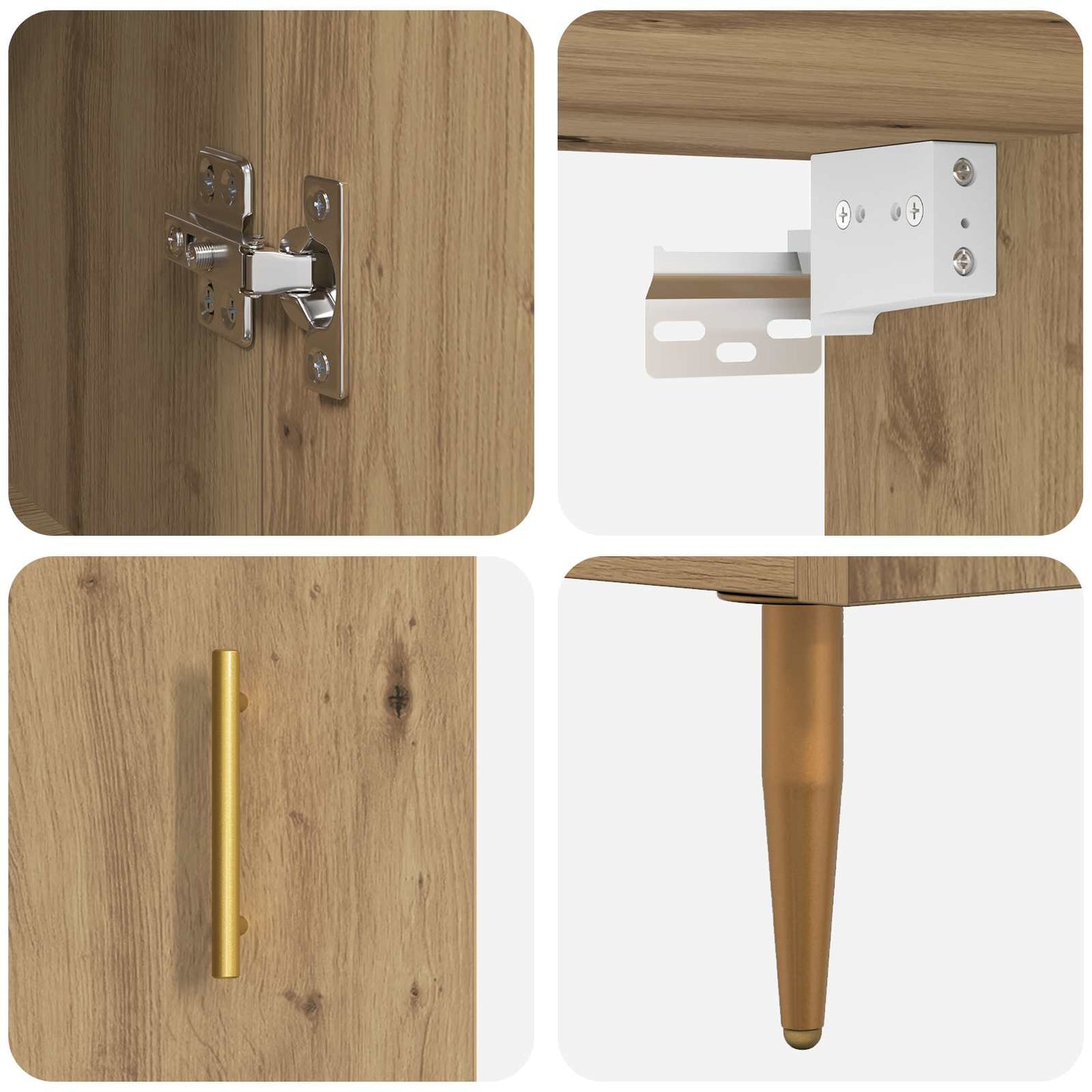 Highboard Artisan-Eiche 69,5 x 34 x 180 cm Holzwerkstoff