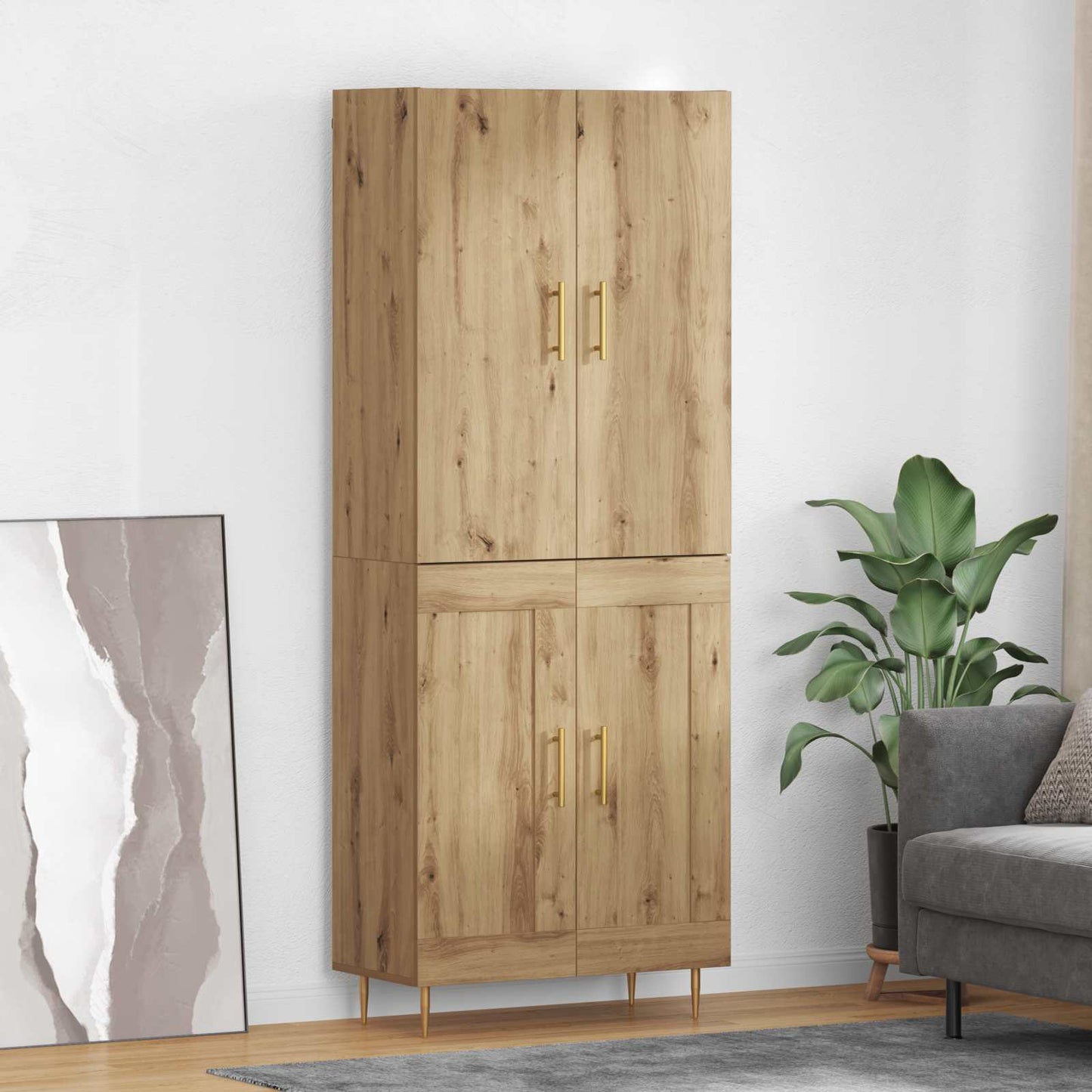 Highboard Artisan-Eiche 69,5 x 34 x 180 cm Holzwerkstoff