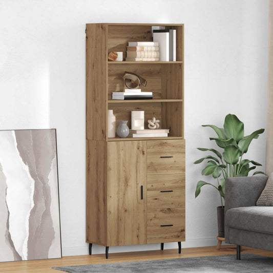 Highboard mit Schubladen Artisan-Eiche 69,5 x 34 x 180 cm