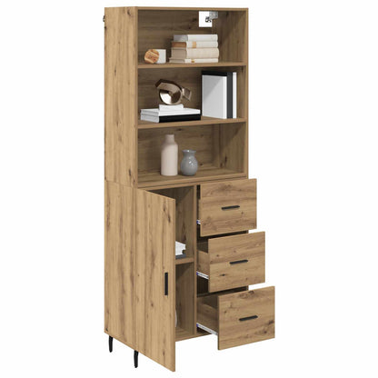 Highboard mit Schubladen Artisan-Eiche 69,5 x 34 x 180 cm