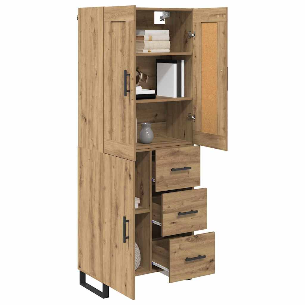 Highboard Artisan-Eiche 69,5 x 34 x 180 cm Holzwerkstoff