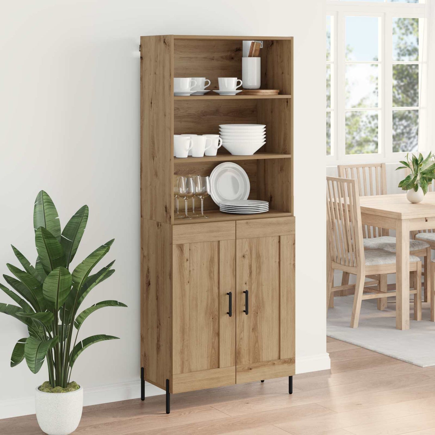 Highboard Artisan-Eiche 69,5 x 32,5 x 180 cm Holzwerkstoff