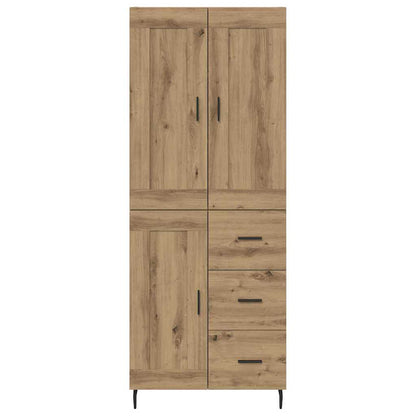 Highboard 2 pcs Artisan-Eiche Engineered Wood und Glas