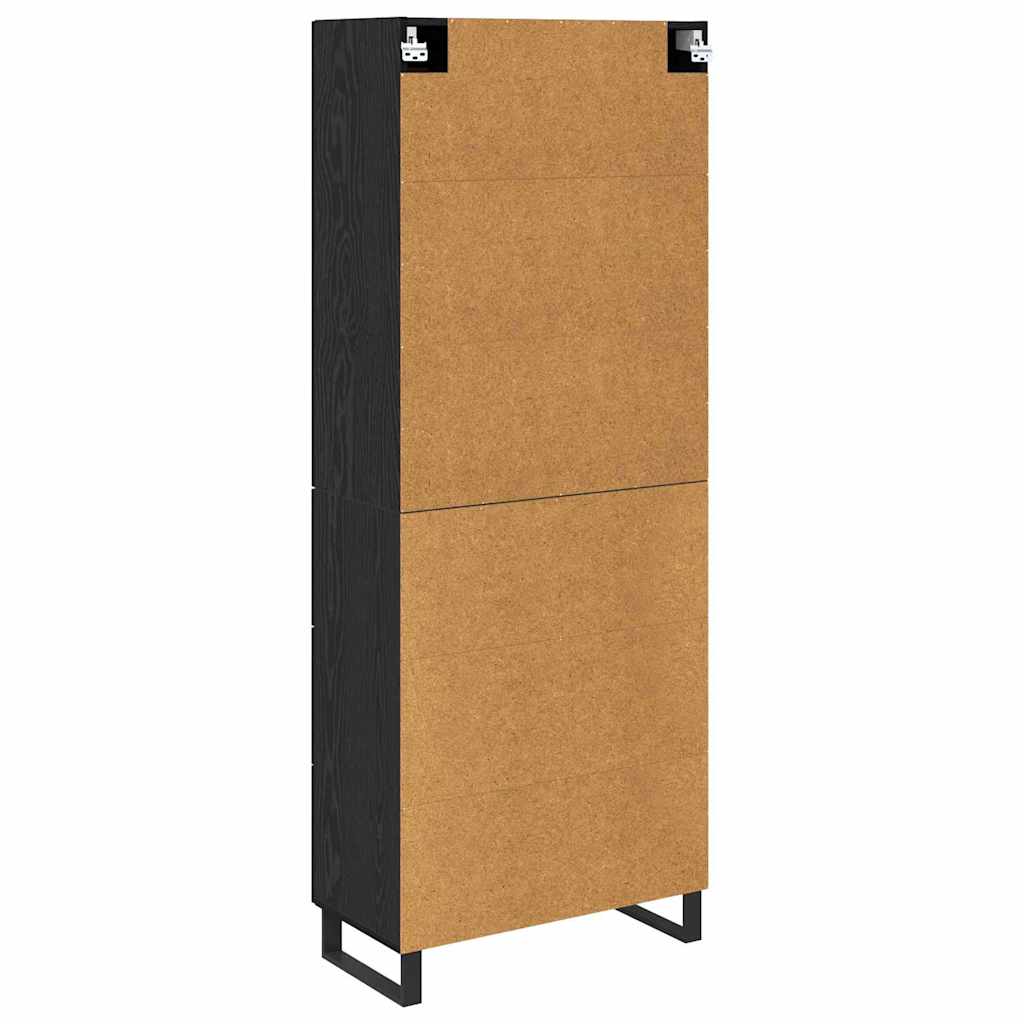 Highboard Schwarz Eichen-Optik 69,5 x 34 x 180 cm Holzwerkstoff