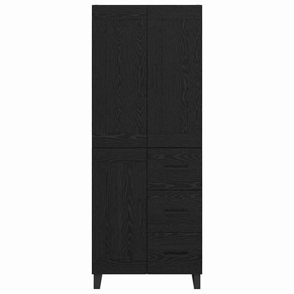 Highboard Schwarz Eichen-Optik 69,5 x 34 x 180 cm Holzwerkstoff