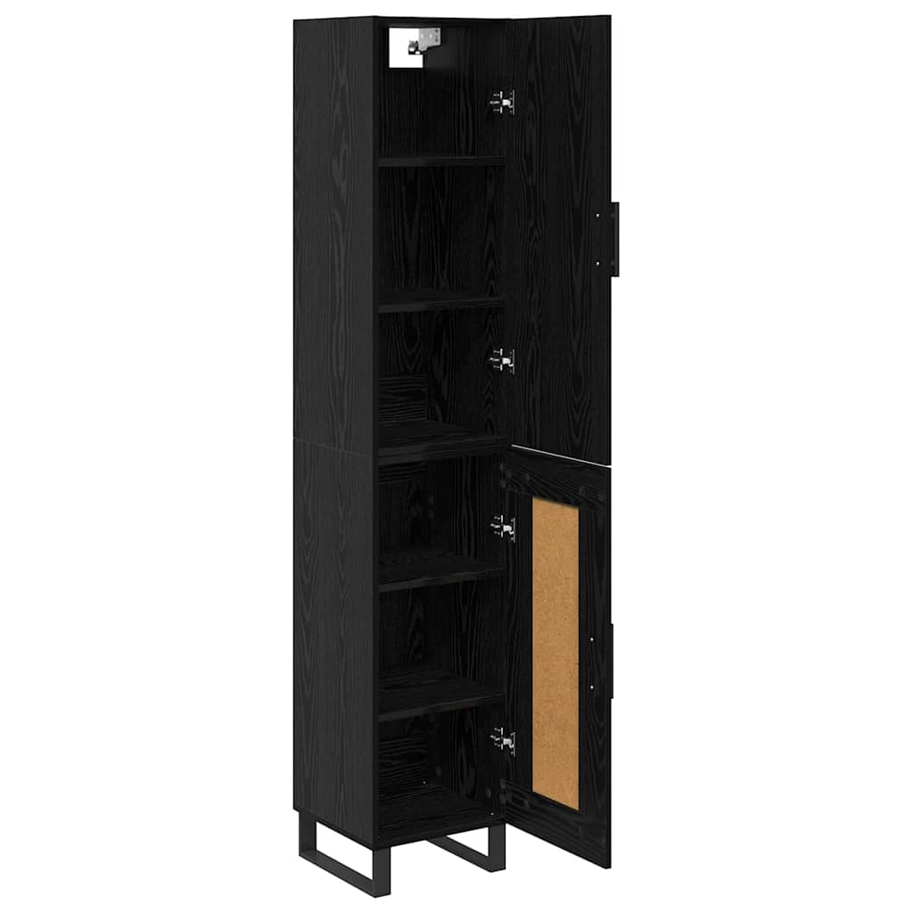 Highboard Schwarz Eichen-Optik 34,5 x 34 x 180 cm Holzwerkstoff