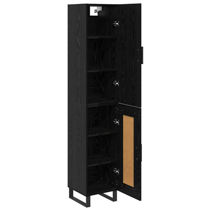 Highboard Schwarz Eichen-Optik 34,5 x 34 x 180 cm Holzwerkstoff