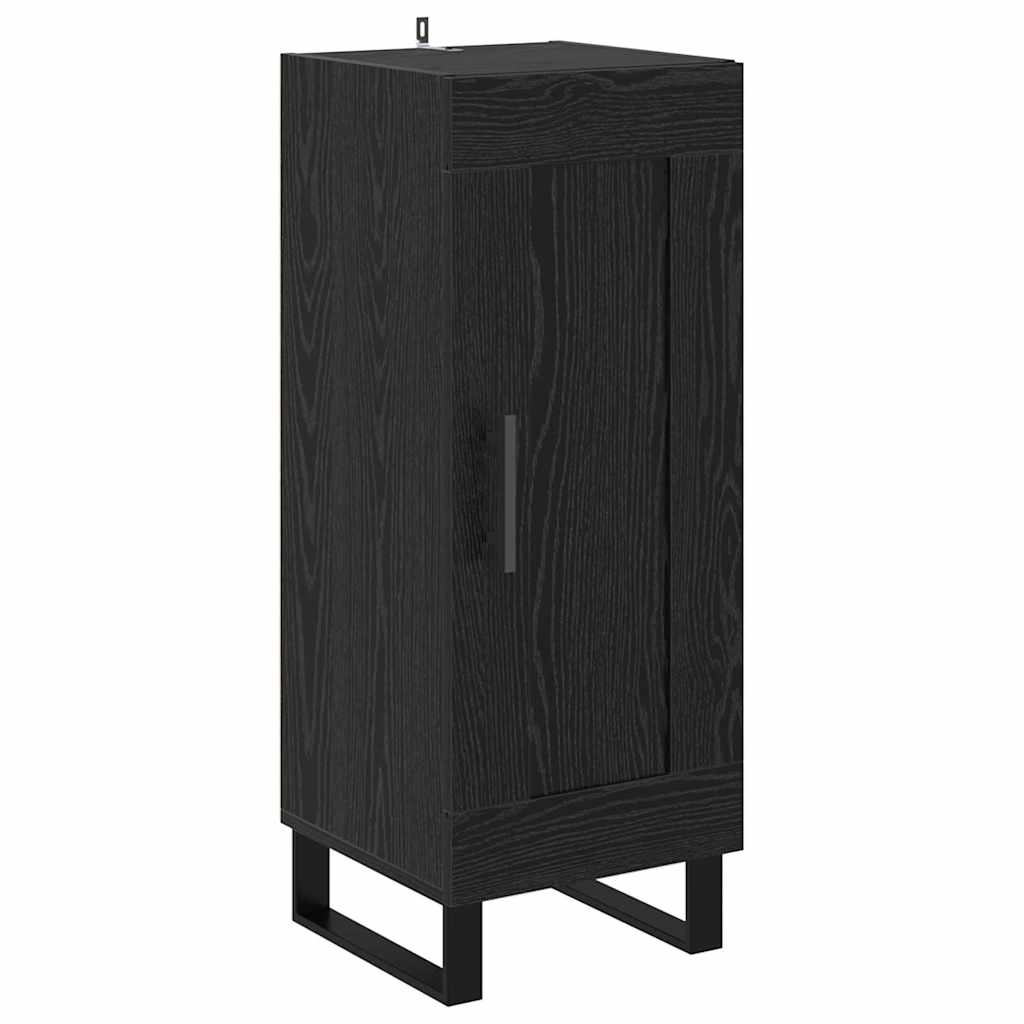 Highboard Schwarz Eichen-Optik 34,5 x 34 x 180 cm Holzwerkstoff