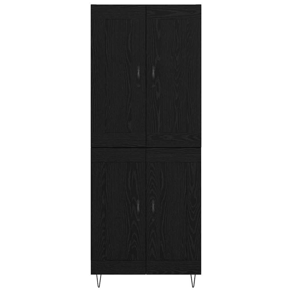 Highboard Schwarz Eichen-Optik 69,5 x 34 x 180 cm Holzwerkstoff