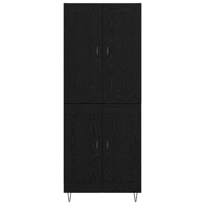 Highboard Schwarz Eichen-Optik 69,5 x 34 x 180 cm Holzwerkstoff