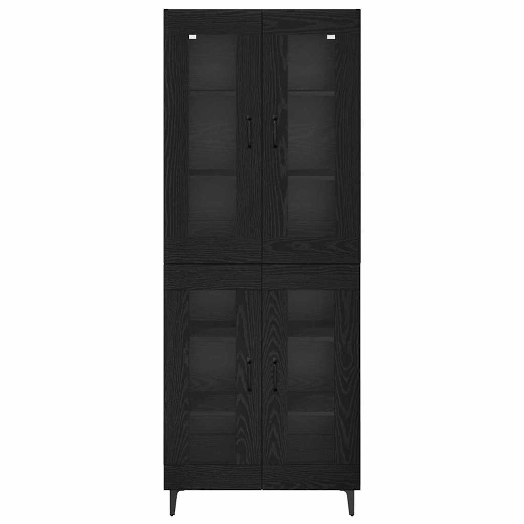 Highboard Schwarz Eichen-Optik 69,5 x 34 x 180 cm Holzwerkstoff