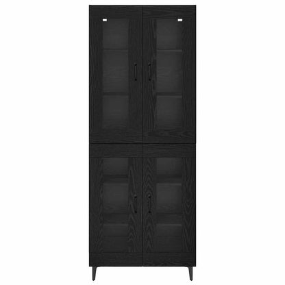 Highboard Schwarz Eichen-Optik 69,5 x 34 x 180 cm Holzwerkstoff