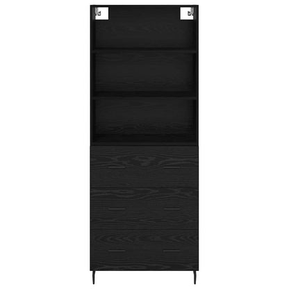 Highboard Schwarz Eichen-Optik 69,5 x 34 x 180 cm