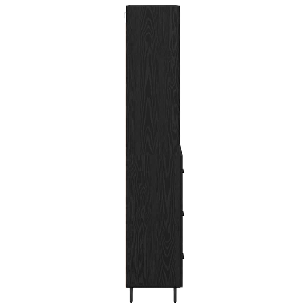 Highboard Schwarz Eichen-Optik 69,5 x 34 x 180 cm