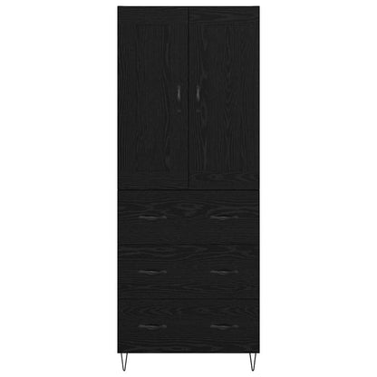Highboard Schwarz Eichen-Optik 69,5 x 34 x 180 cm Holzwerkstoff