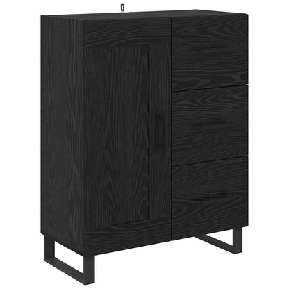 Highboard Schwarz Eichen-Optik 69,5 x 34 x 180 cm Holzwerkstoff