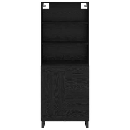 Highboard Schwarz Eichen-Optik 69,5 x 34 x 180 cm Holzwerkstoff