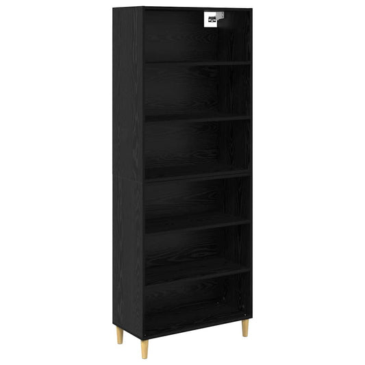 Highboard Schwarz Eichen-Optik 69,5 x 32,5 x 180 cm