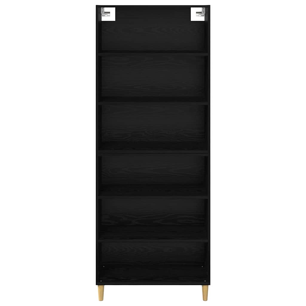 Highboard Schwarz Eichen-Optik 69,5 x 32,5 x 180 cm