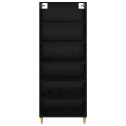 Highboard Schwarz Eichen-Optik 69,5 x 32,5 x 180 cm