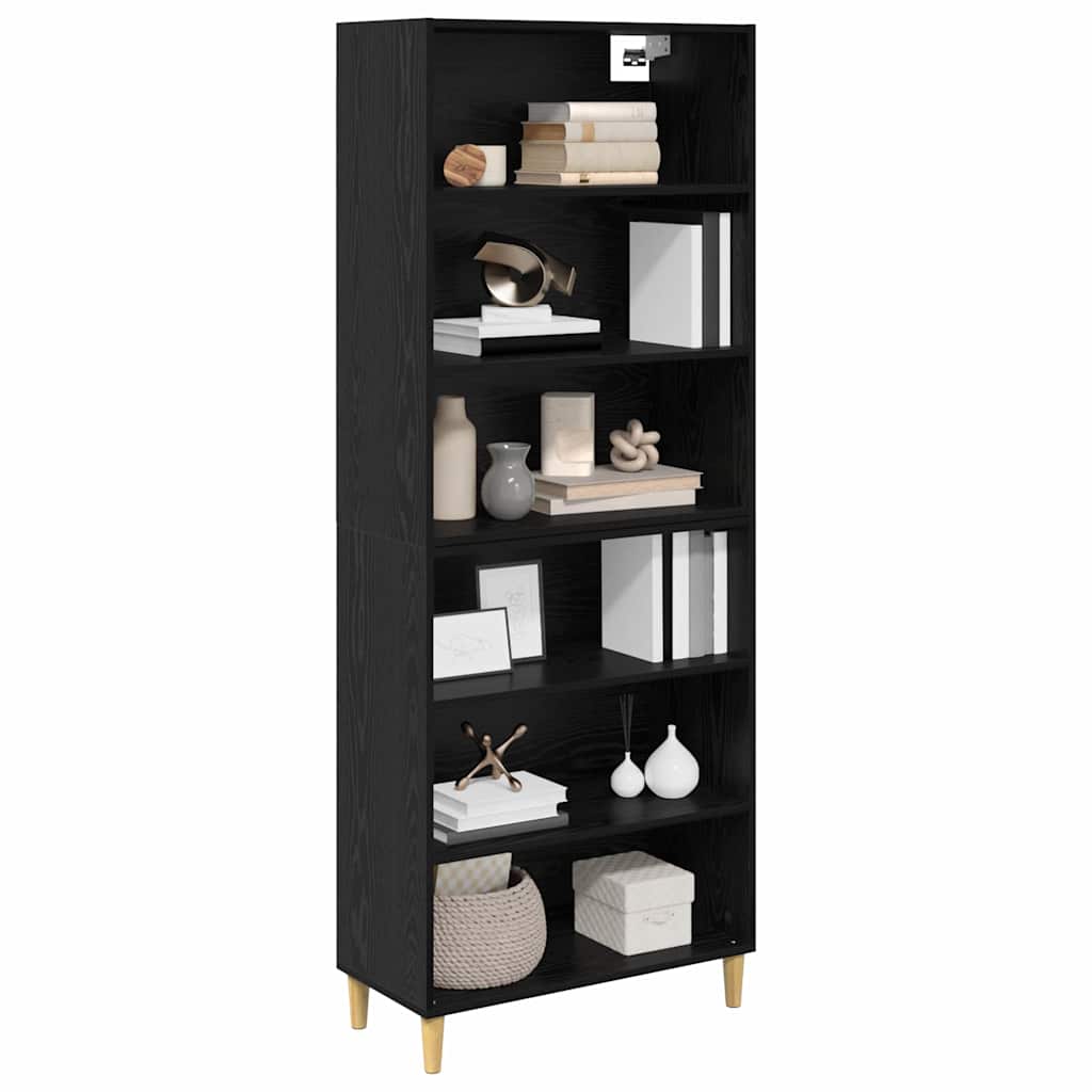 Highboard Schwarz Eichen-Optik 69,5 x 32,5 x 180 cm