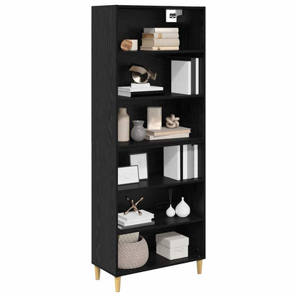 Highboard Schwarz Eichen-Optik 69,5 x 32,5 x 180 cm