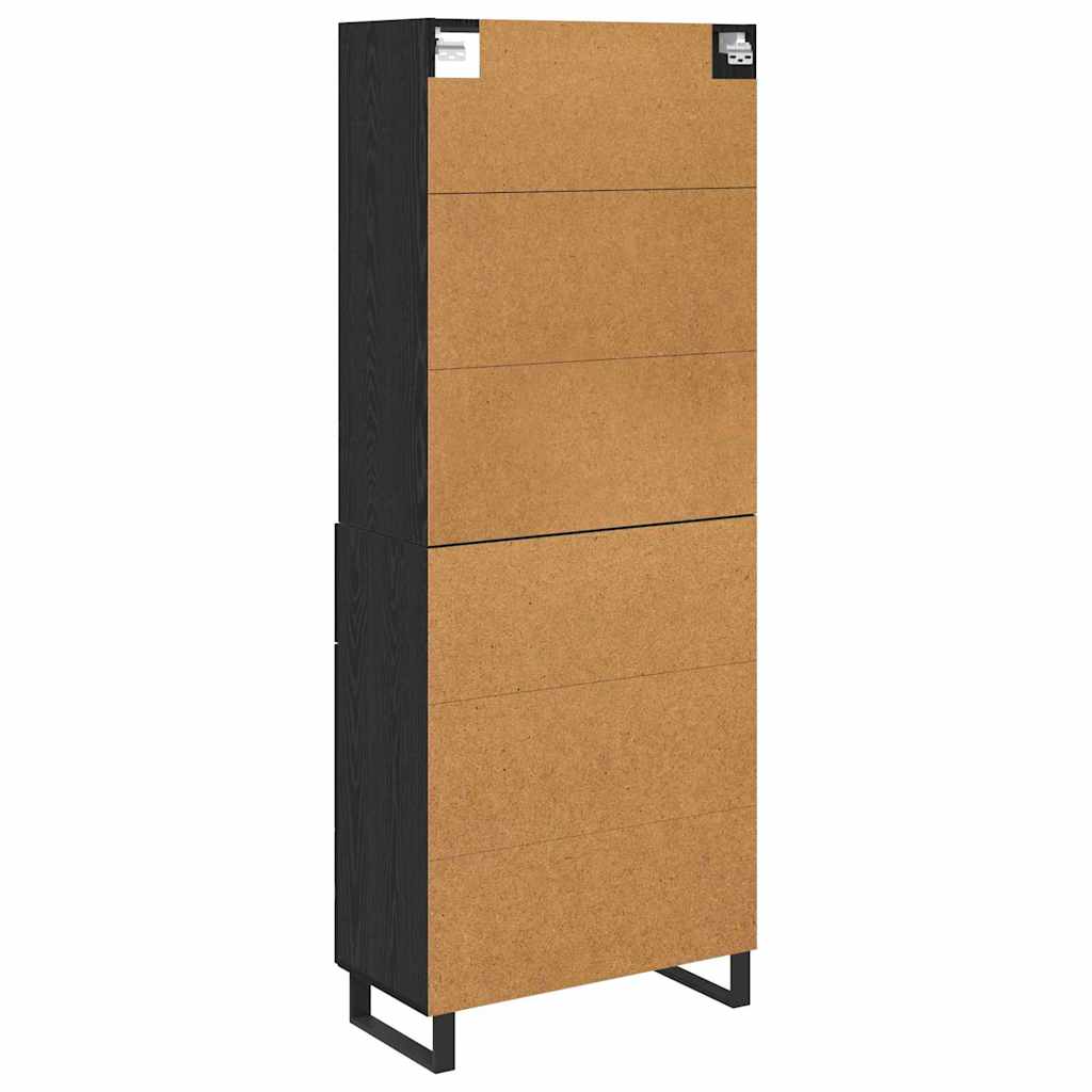 Highboard Schwarz Eichen-Optik 69,5 x 34 x 180 cm Holzwerkstoff