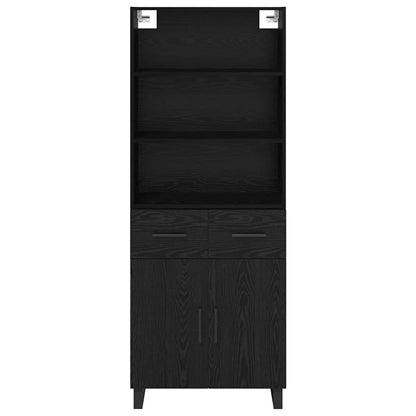 Highboard Schwarz Eichen-Optik 69,5 x 34 x 180 cm Holzwerkstoff
