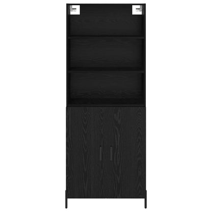 Highboard Schwarz Eichen-Optik 69,5 x 34 x 180 cm Holzwerkstoff
