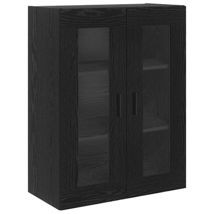 Highboard 2 pcs Schwarz Eichen-Optik Engineered Wood und Glas