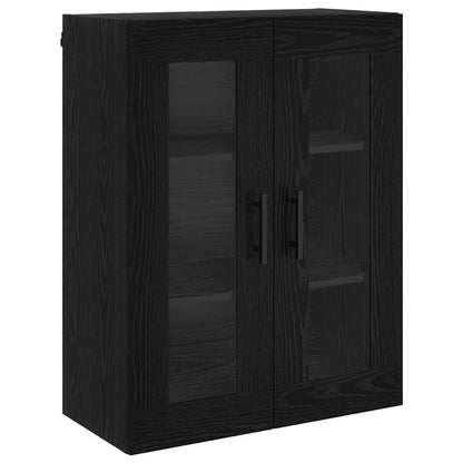 Highboard 2 pcs Schwarz Eichen-Optik Engineered Wood und Glas