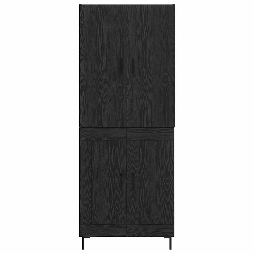 Highboard Schwarz Eichen-Optik 69,5 x 34 x 180 cm Holzwerkstoff