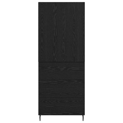 Highboard Schwarz Eichen-Optik 69,5 x 34 x 180 cm