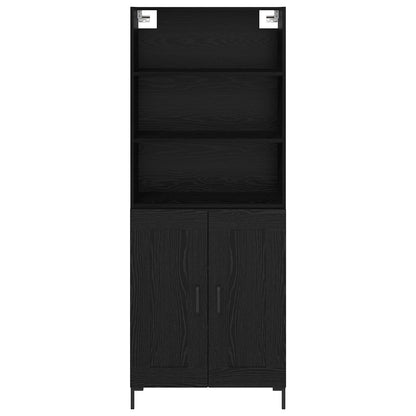 Highboard Schwarz Eichen-Optik 69,5 x 34 x 180 cm Holzwerkstoff