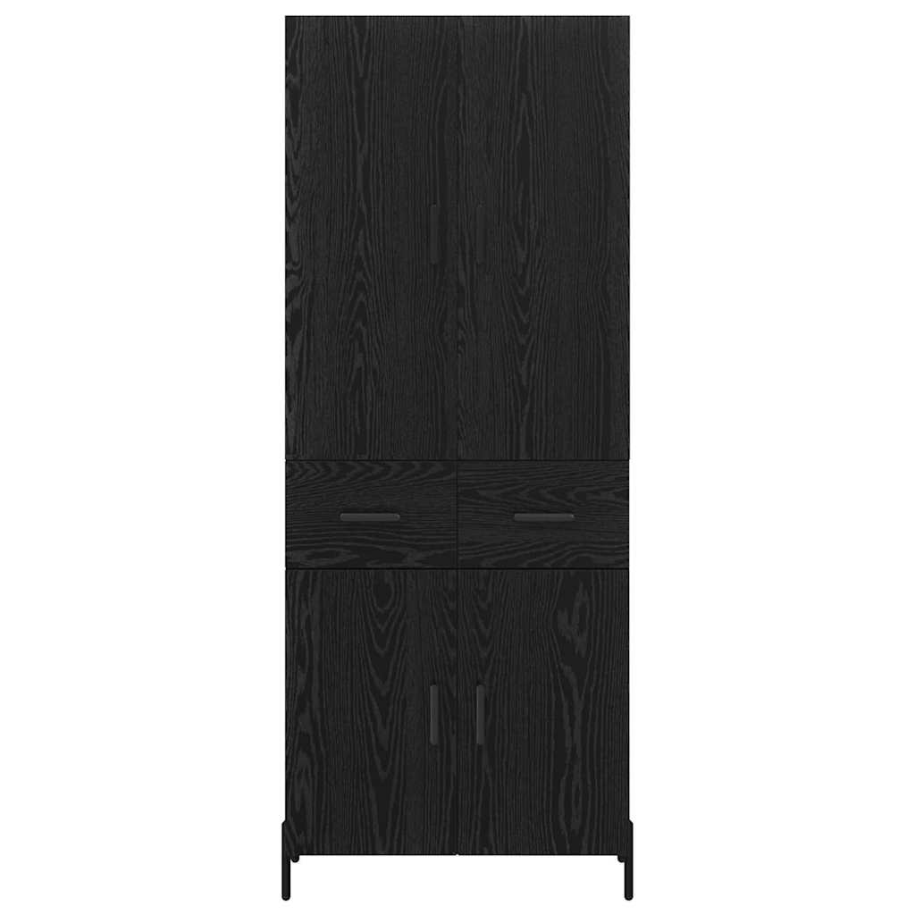 Highboard Schwarz Eichen-Optik 69,5 x 34 x 180 cm Holzwerkstoff