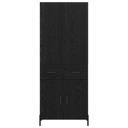 Highboard Schwarz Eichen-Optik 69,5 x 34 x 180 cm Holzwerkstoff