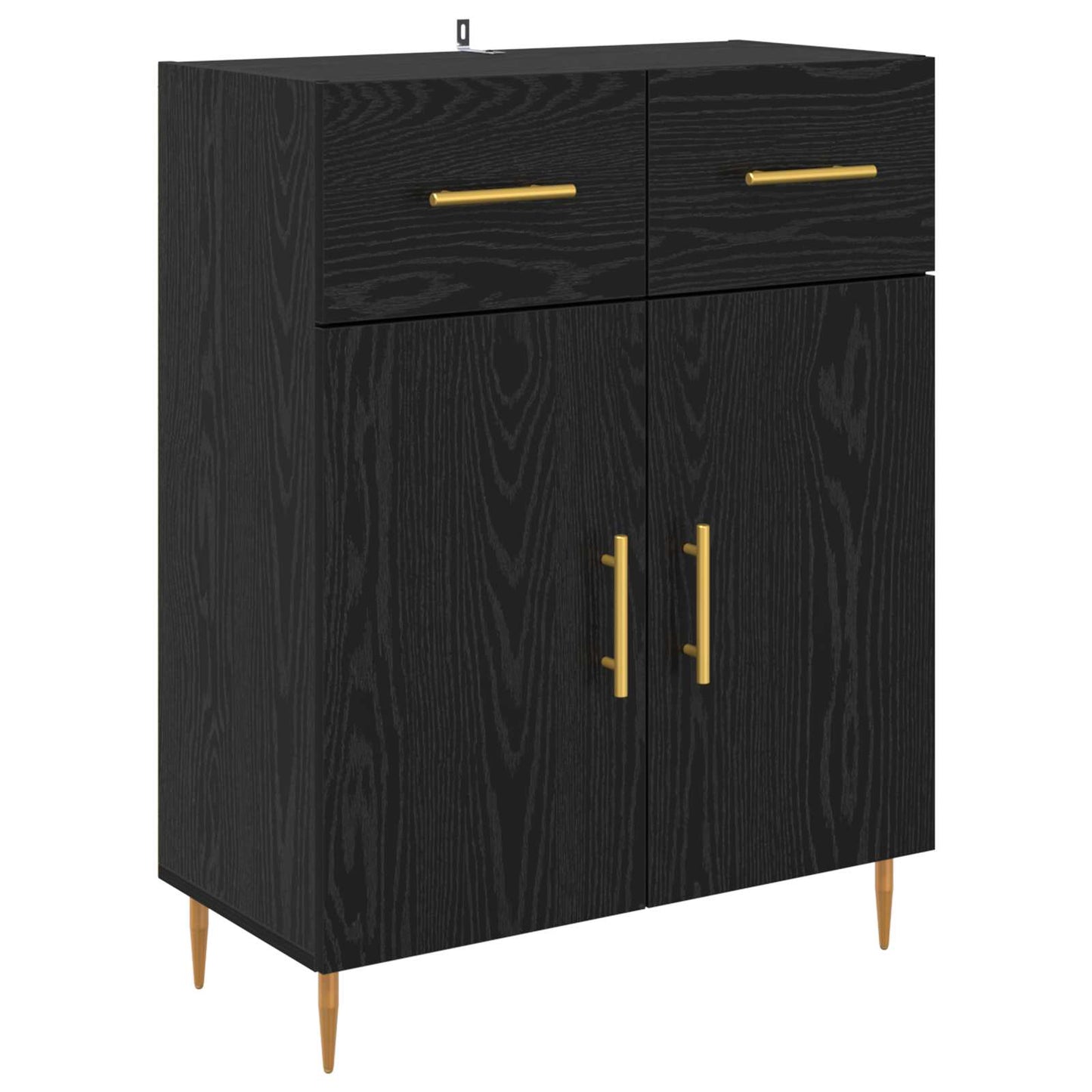 Highboard Schwarz Eichen-Optik 69,5 x 34 x 180 cm Holzwerkstoff