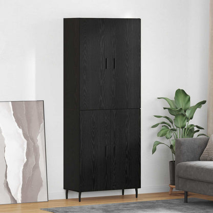 Highboard Schwarz Eichen-Optik 69,5 x 34 x 180 cm