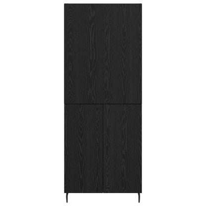 Highboard Schwarz Eichen-Optik 69,5 x 34 x 180 cm