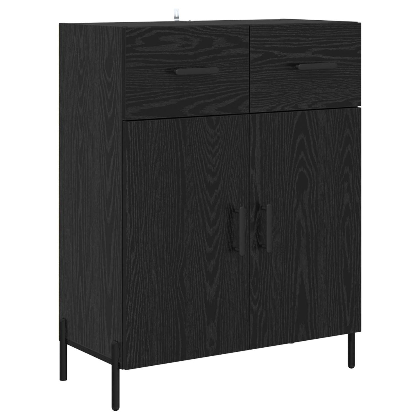 Highboard Schwarz Eichen-Optik 69,5 x 34 x 180 cm Holzwerkstoff