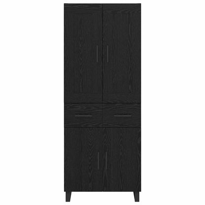 Highboard Schwarz Eichen-Optik 69,5 x 34 x 180 cm Holzwerkstoff