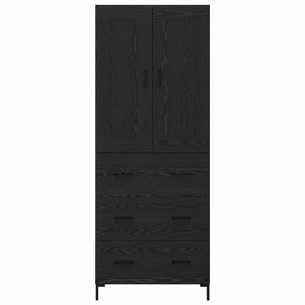 Highboard 2 pcs Schwarz Eichen-Optik Holzwerkstoff