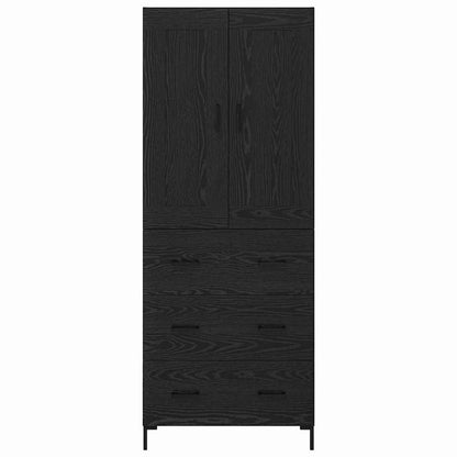 Highboard 2 pcs Schwarz Eichen-Optik Holzwerkstoff