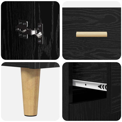 Highboard Schwarz Eichen-Optik 69,5 x 34 x 180 cm Holzwerkstoff