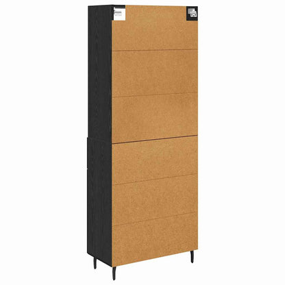 Highboard Schwarz Eichen-Optik 69,5 x 34 x 180 cm