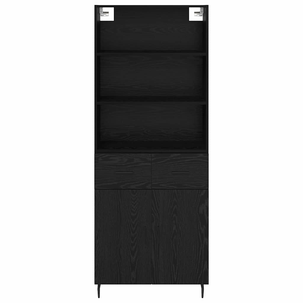 Highboard Schwarz Eichen-Optik 69,5 x 34 x 180 cm